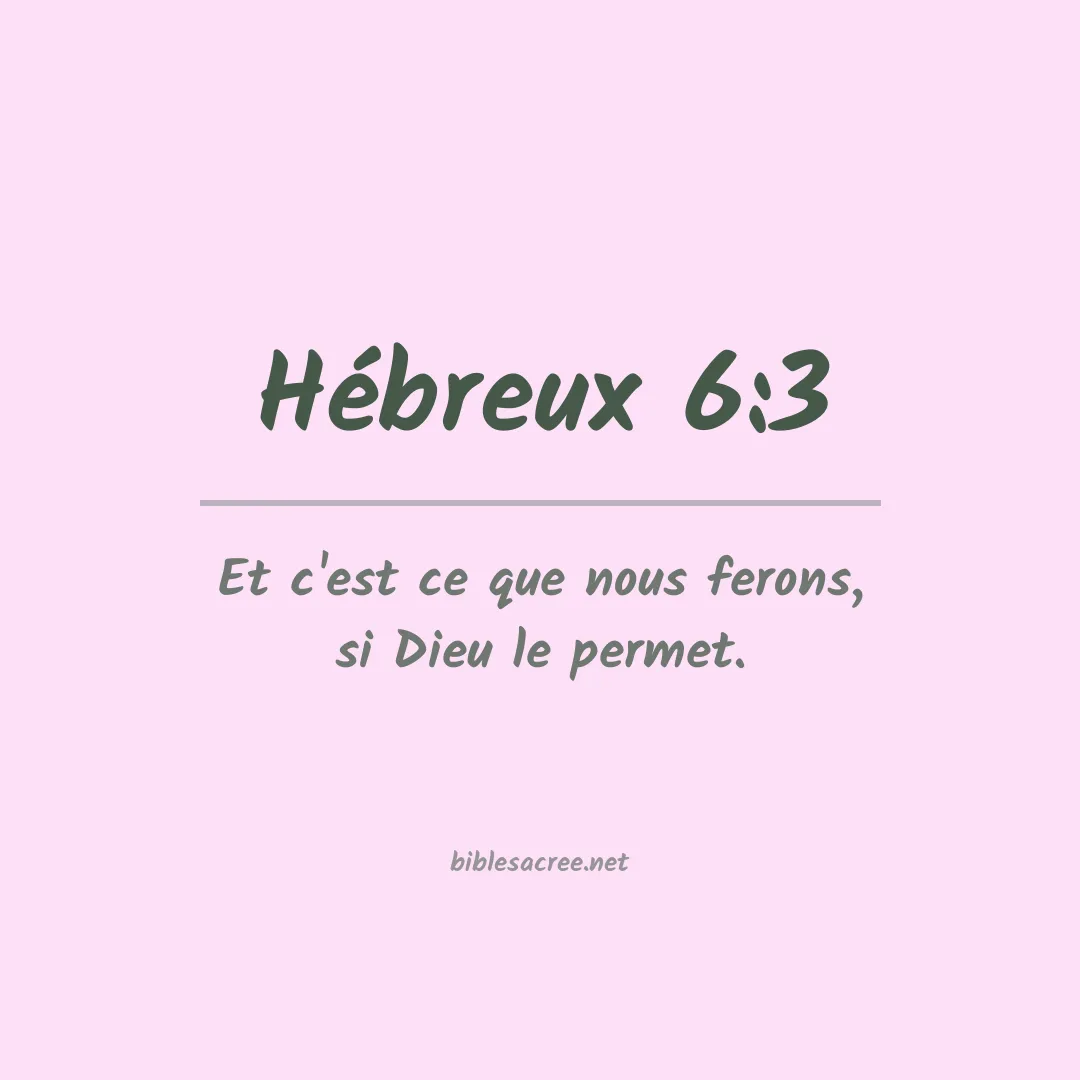 Hébreux - 6:3