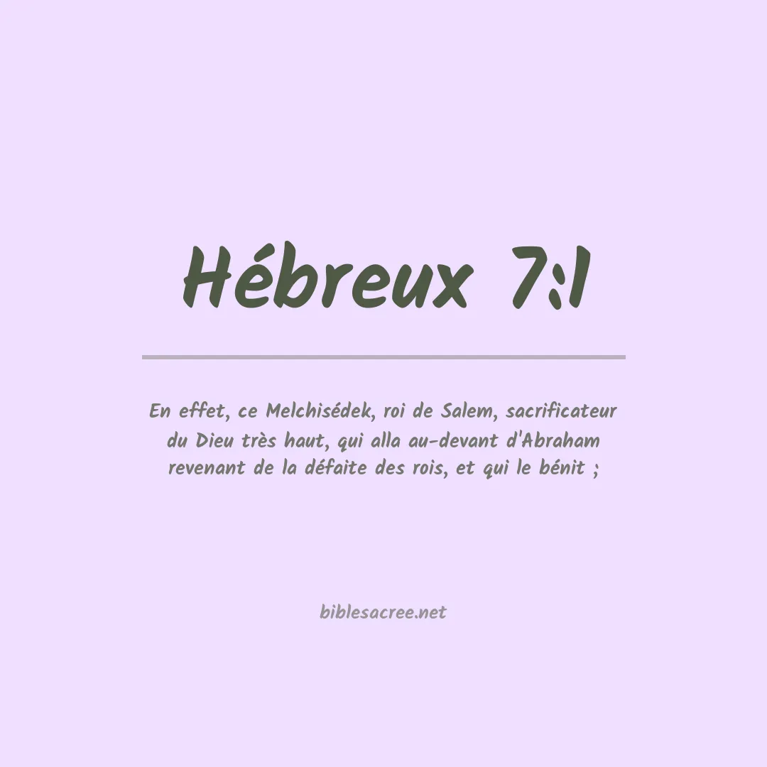 Hébreux - 7:1