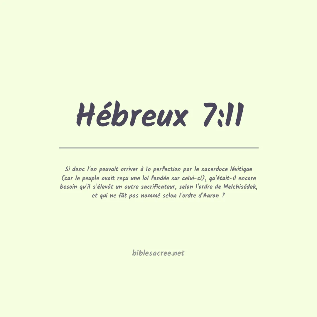 Hébreux - 7:11