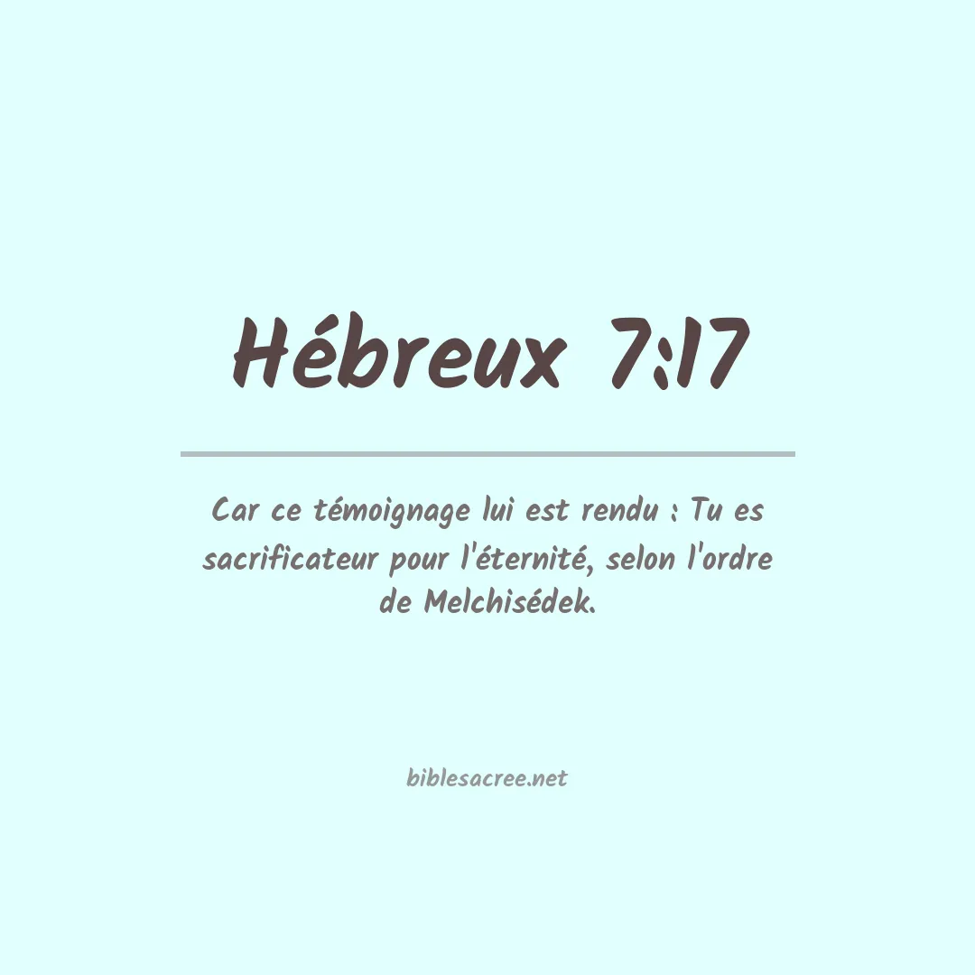 Hébreux - 7:17