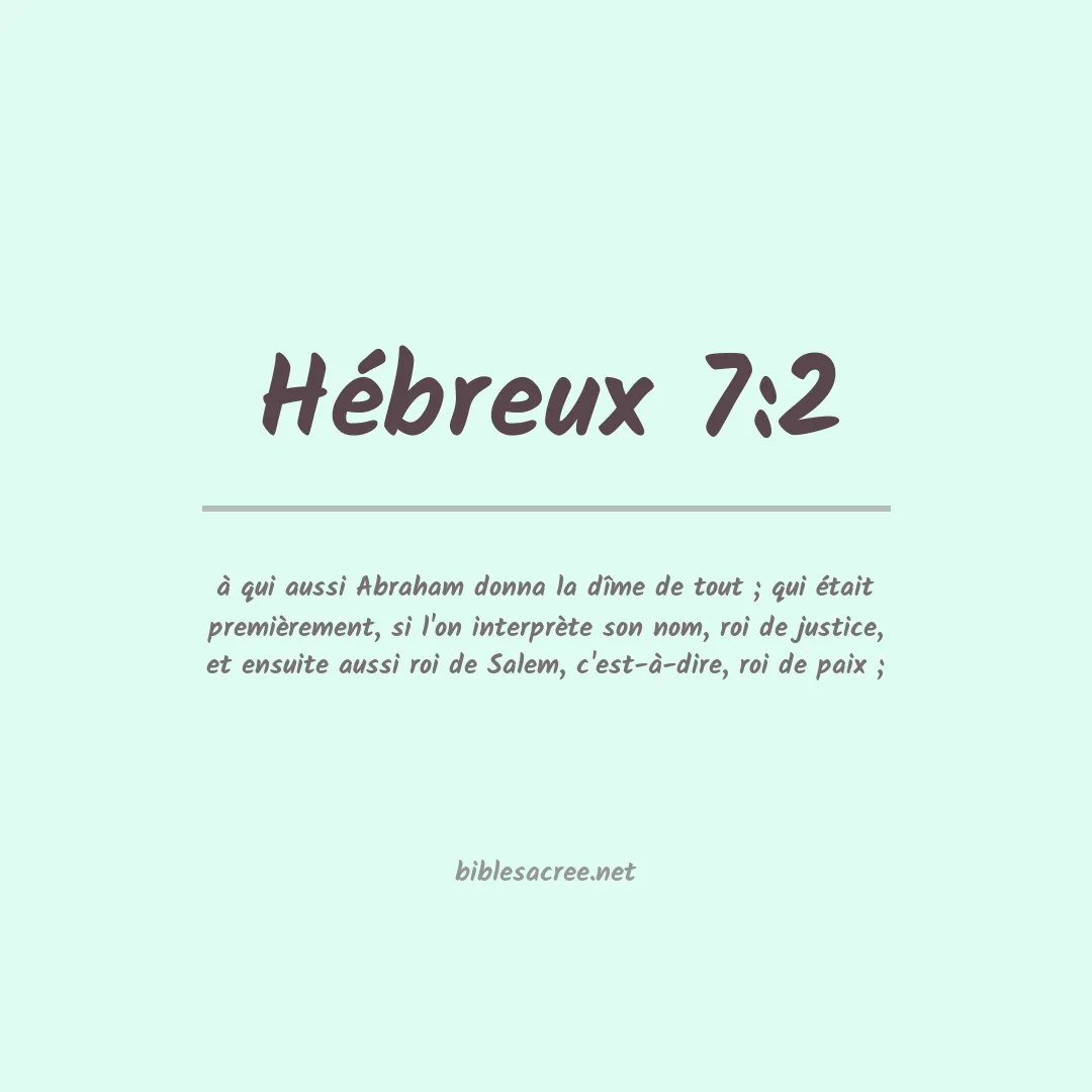 Hébreux - 7:2