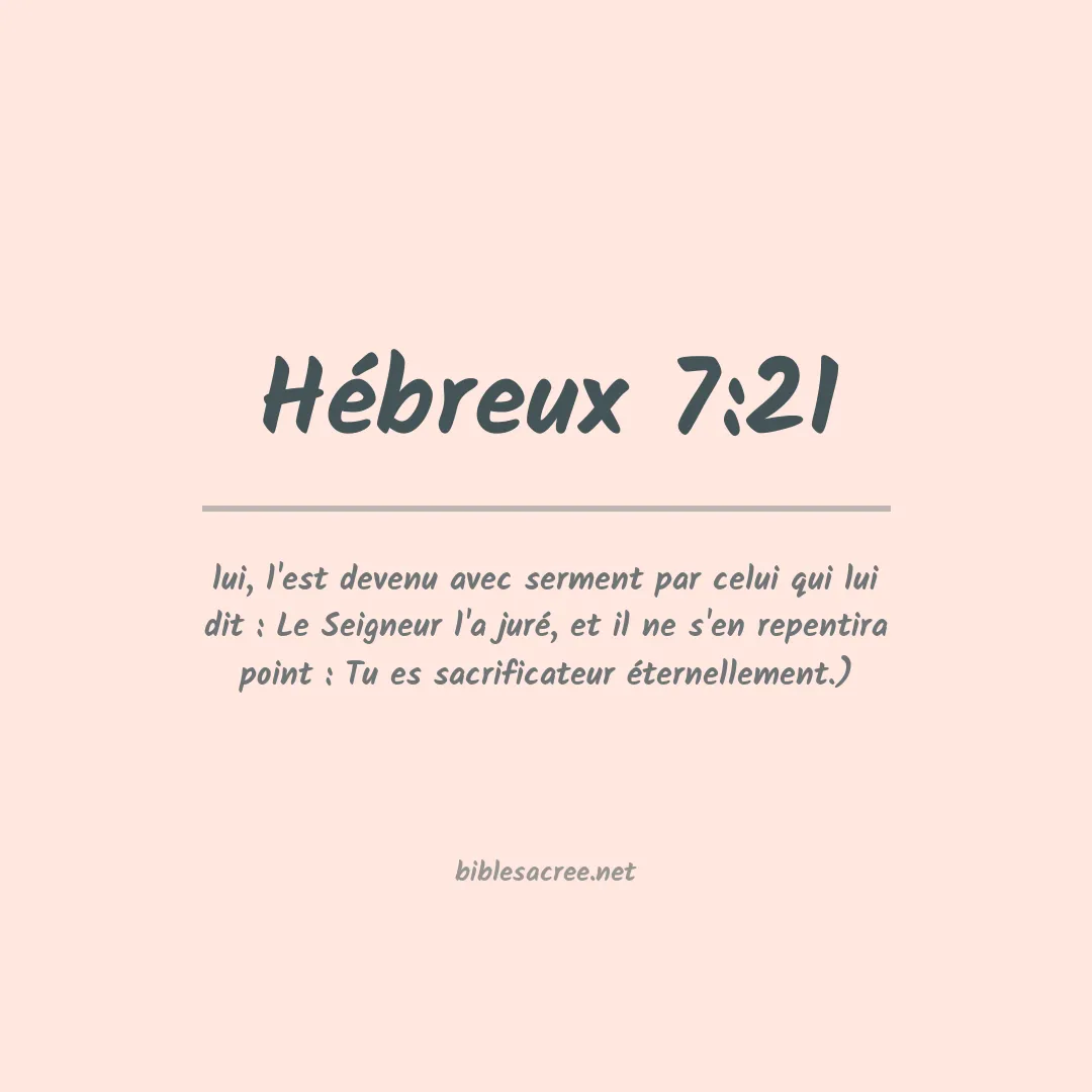 Hébreux - 7:21