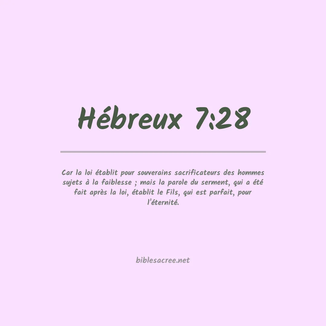 Hébreux - 7:28