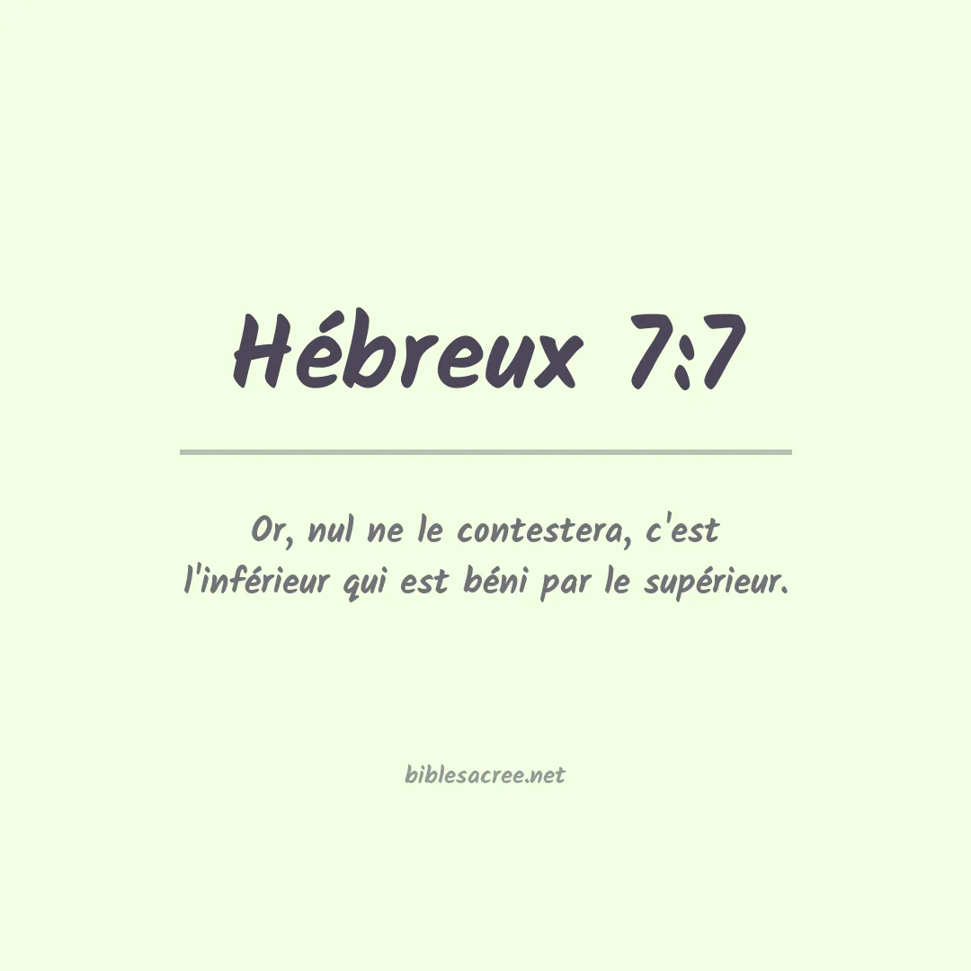 Hébreux - 7:7