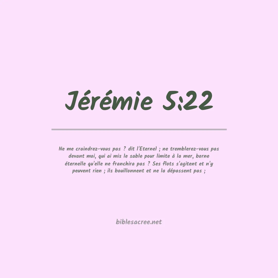 Jérémie - 5:22