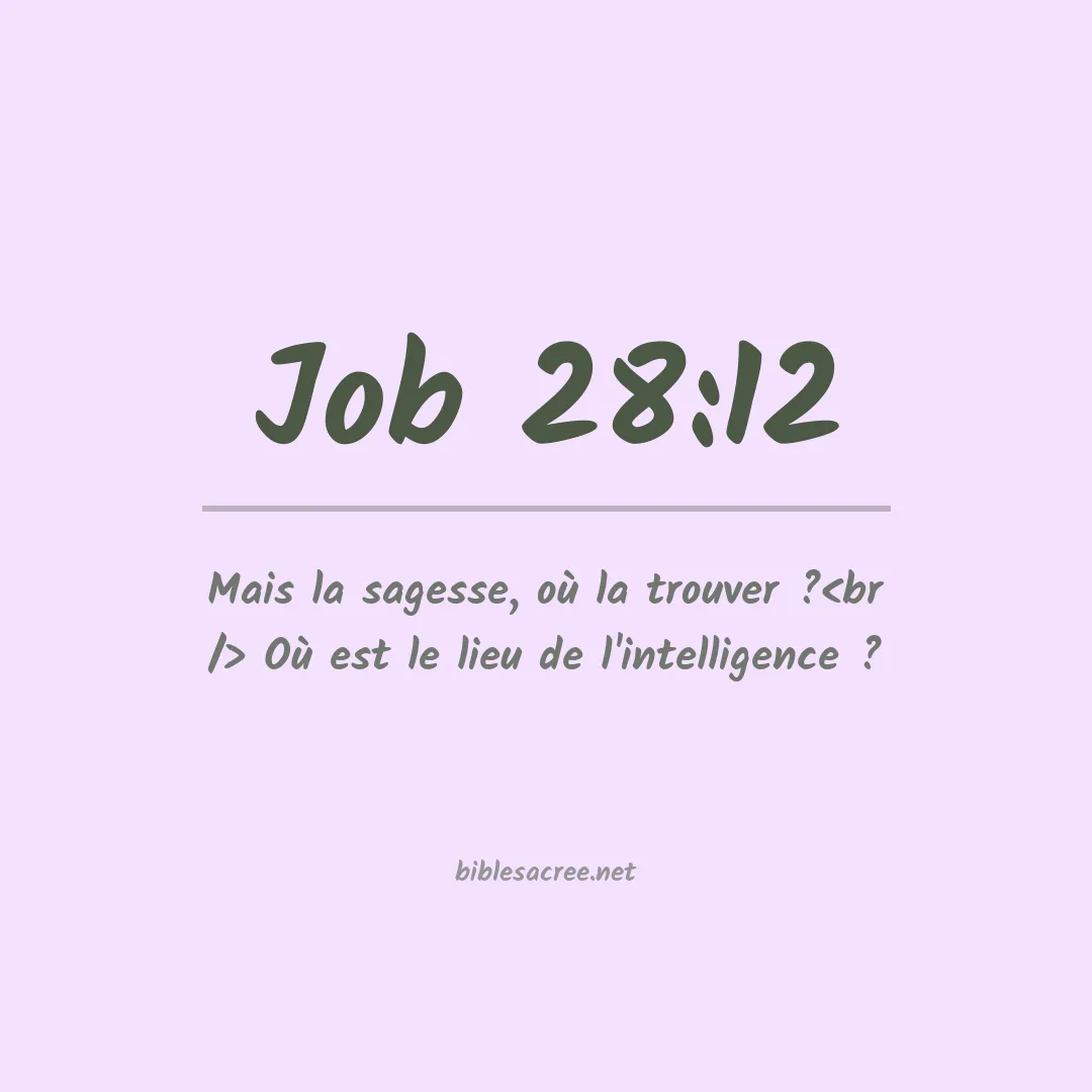 Job - 28:12