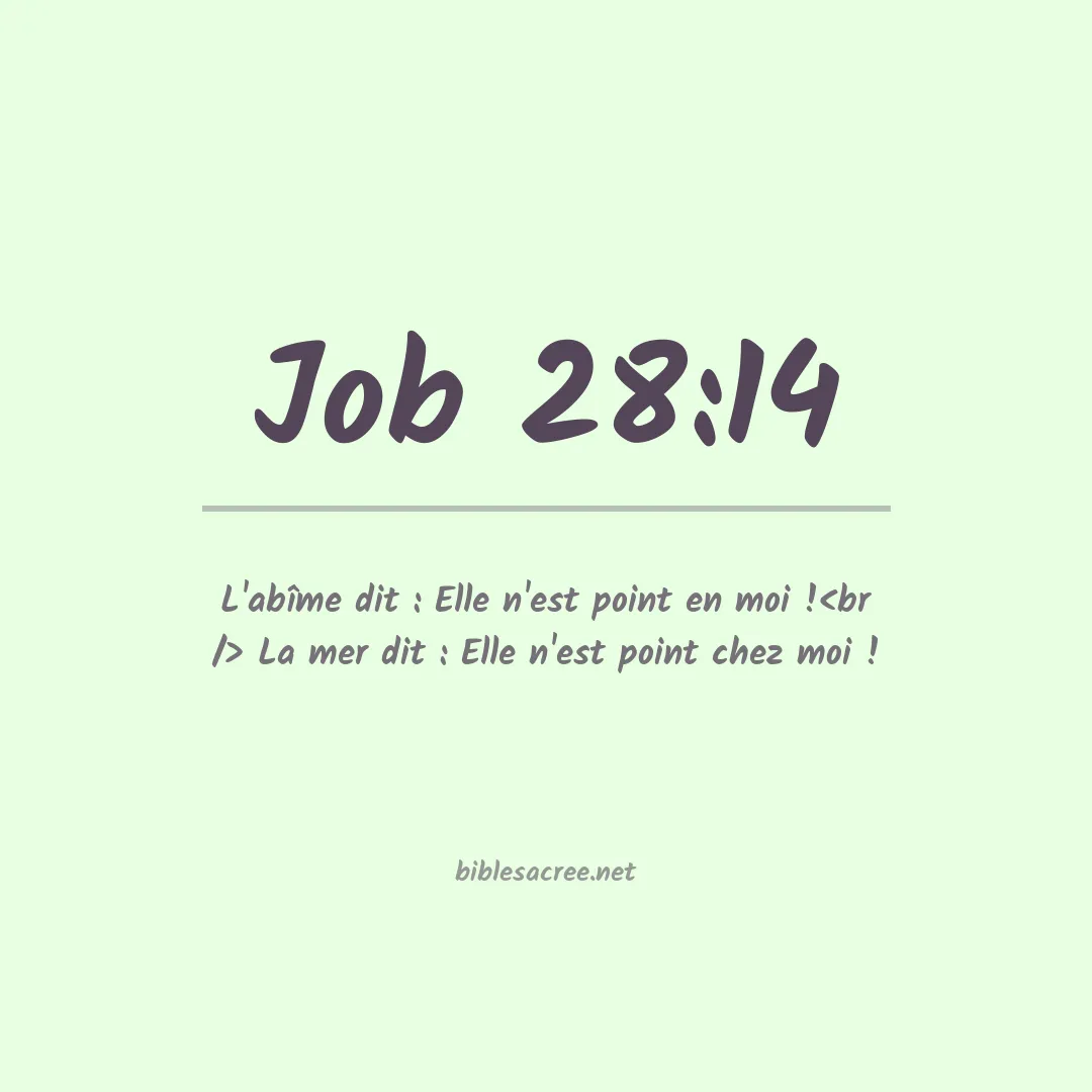 Job - 28:14