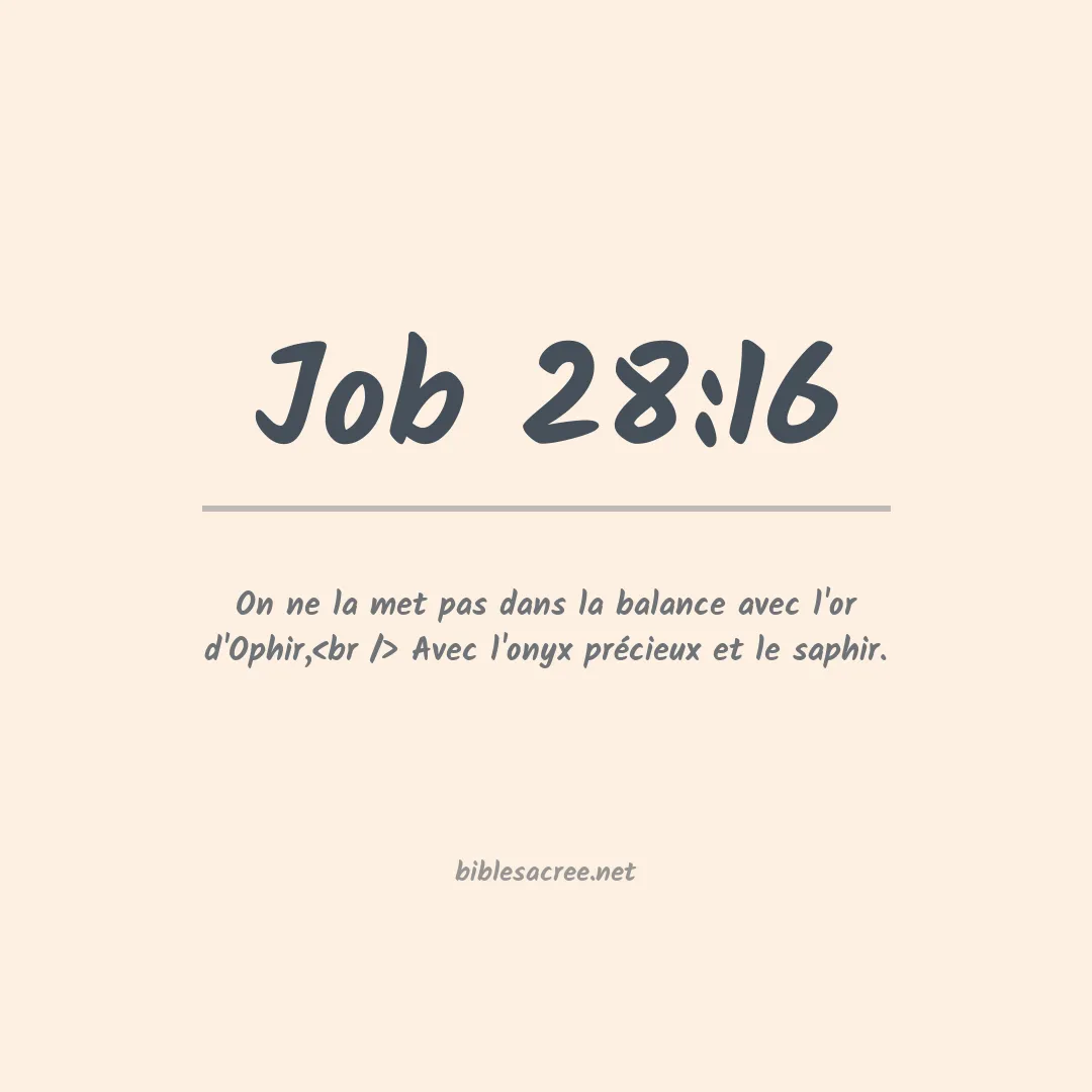 Job - 28:16