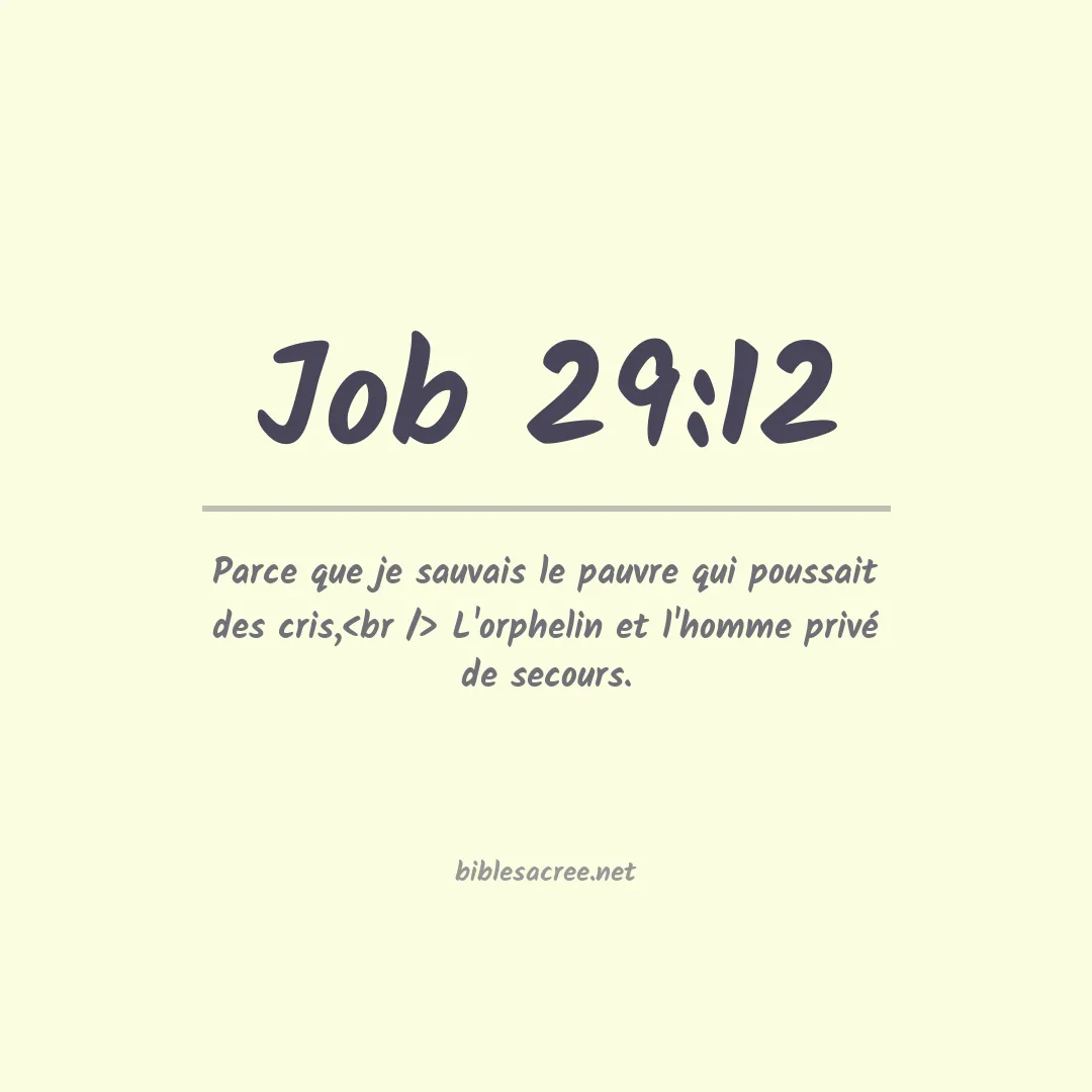 Job - 29:12