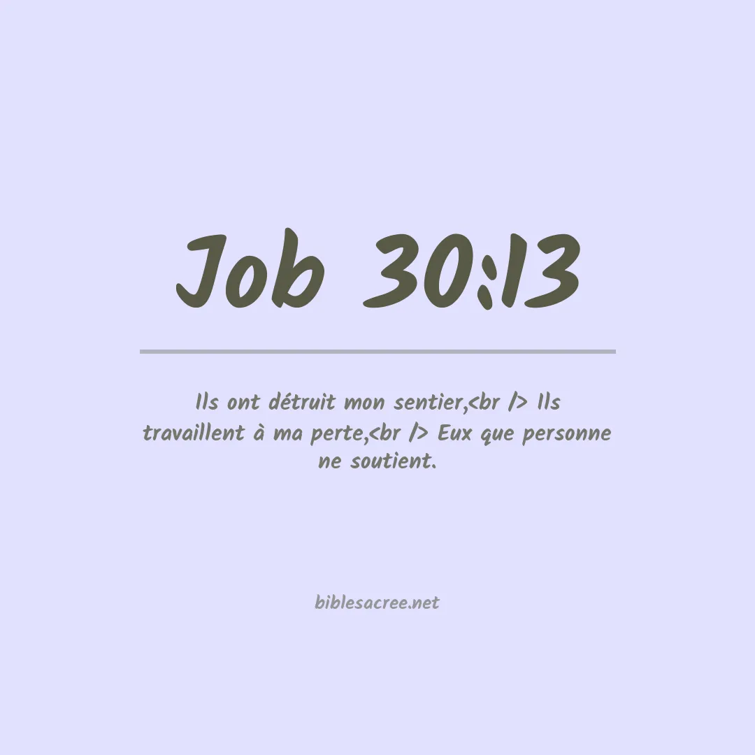 Job - 30:13