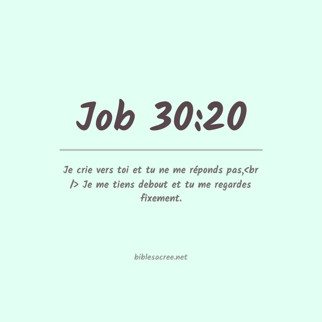 Job - 30:20