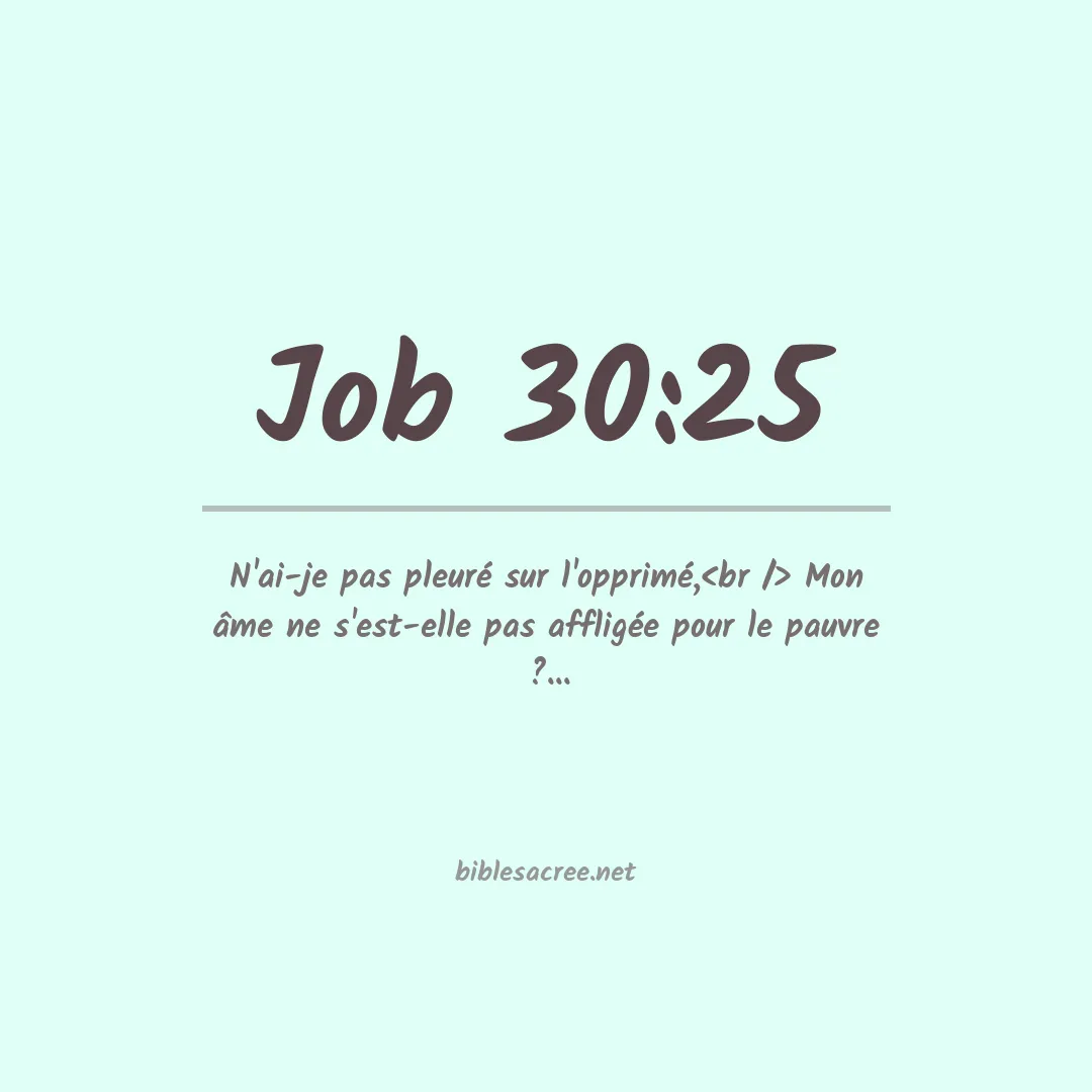 Job - 30:25