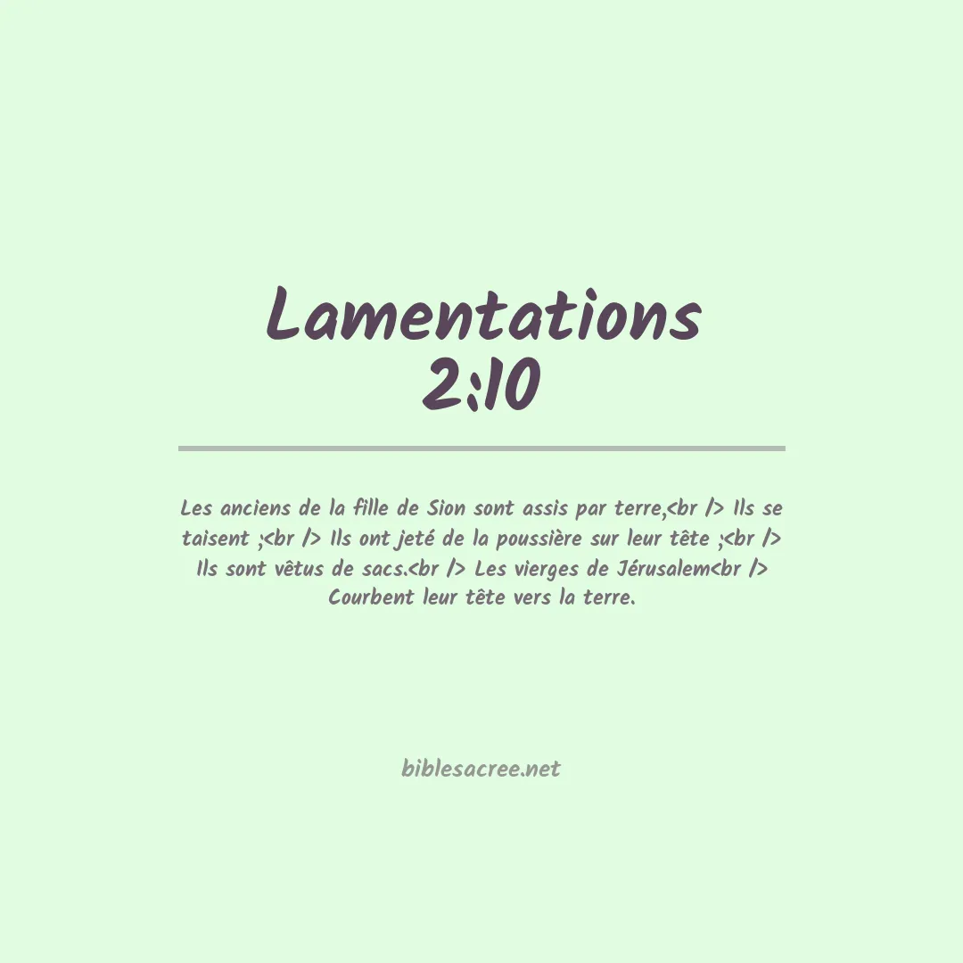 Lamentations - 2:10