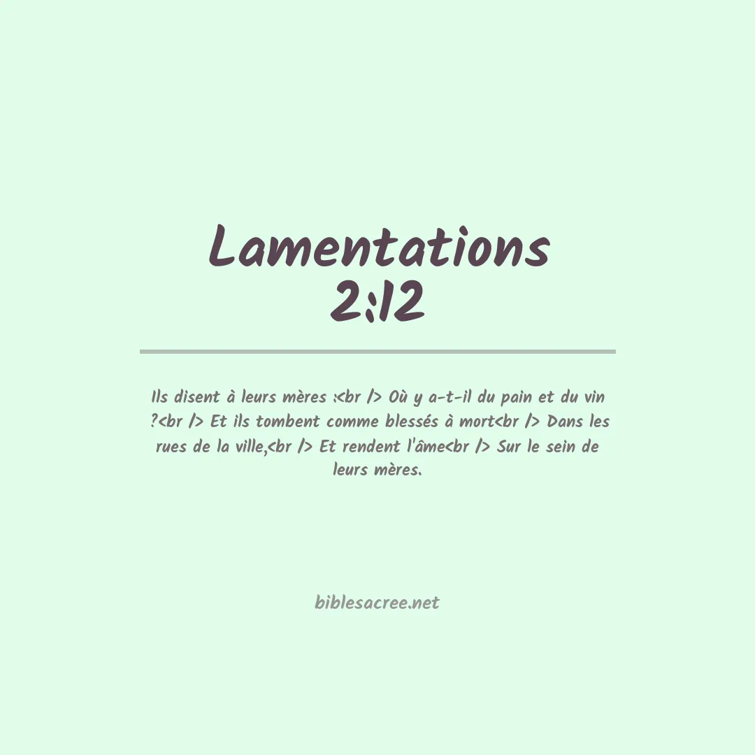 Lamentations - 2:12