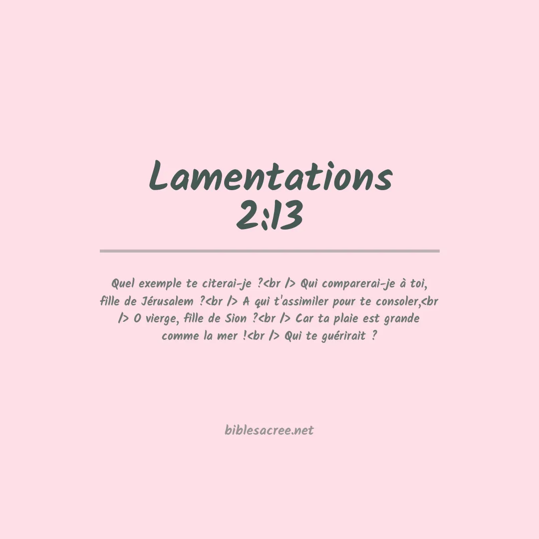 Lamentations - 2:13