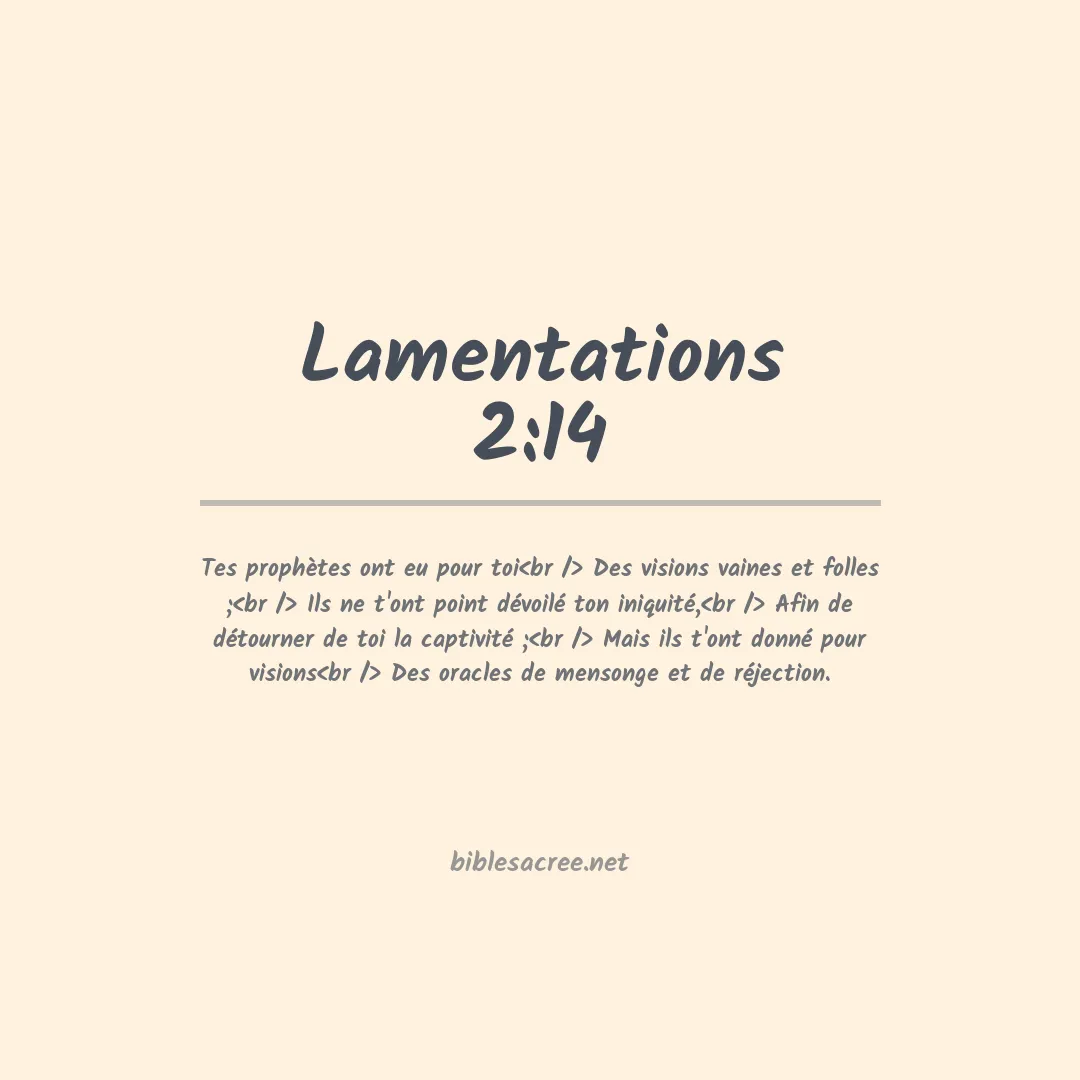 Lamentations - 2:14