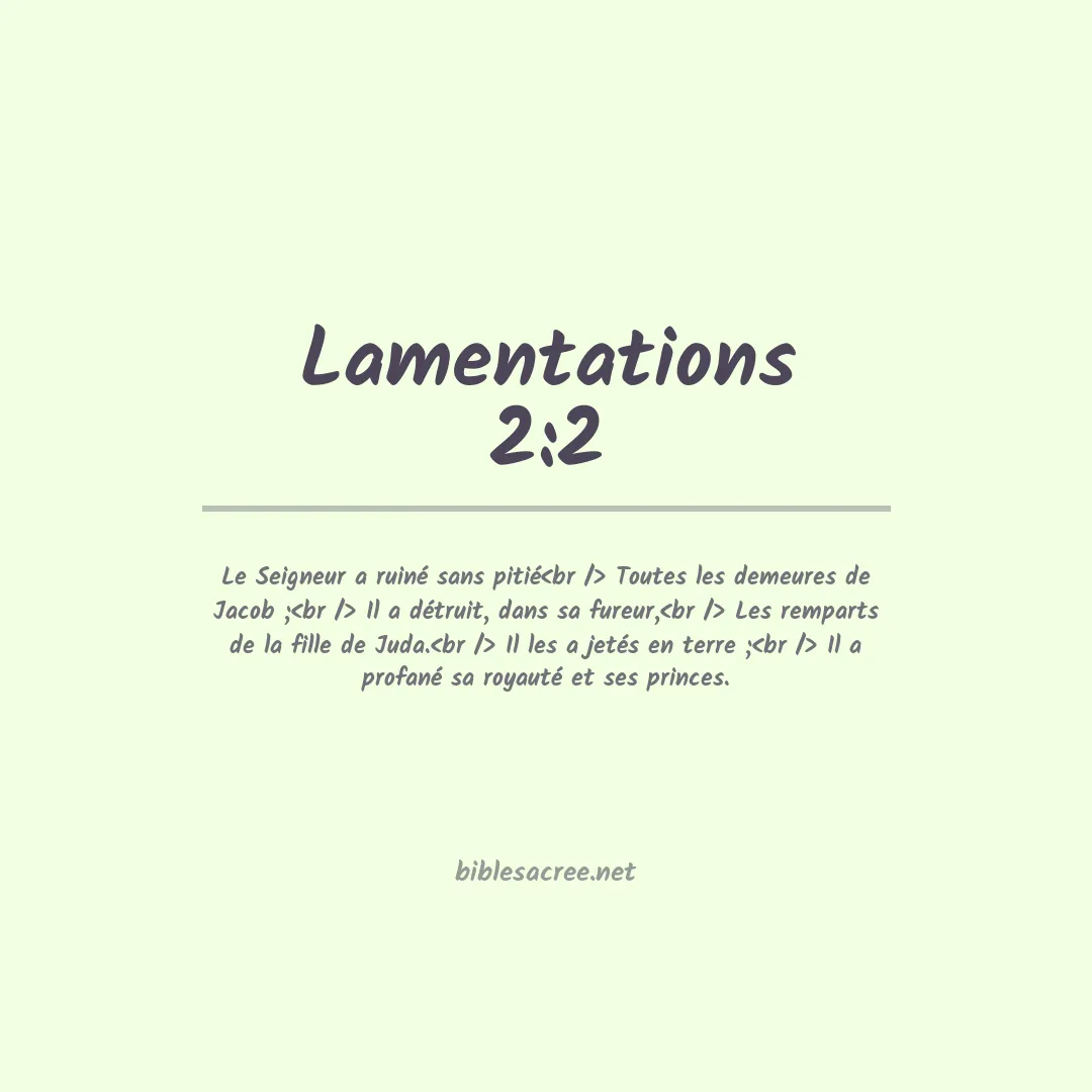 Lamentations - 2:2