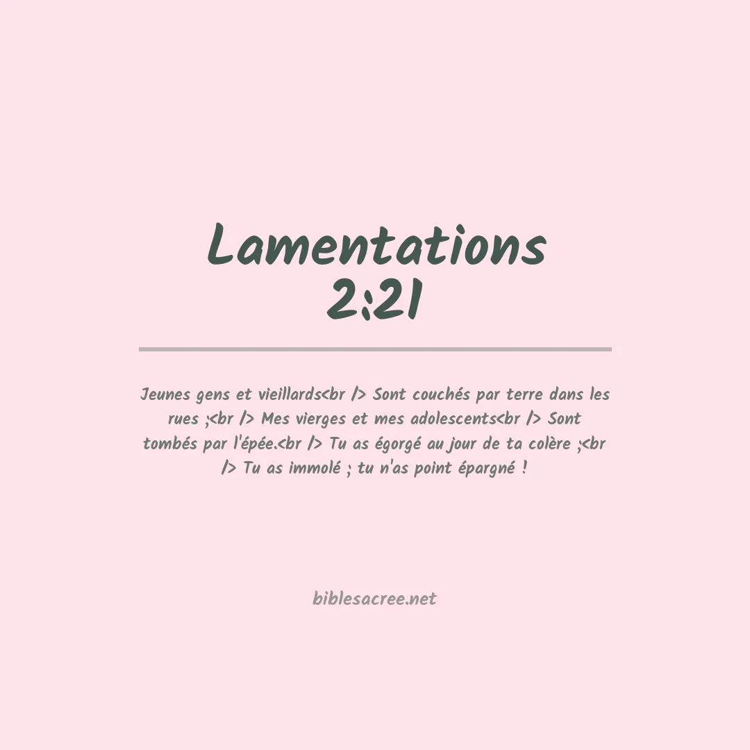 Lamentations - 2:21