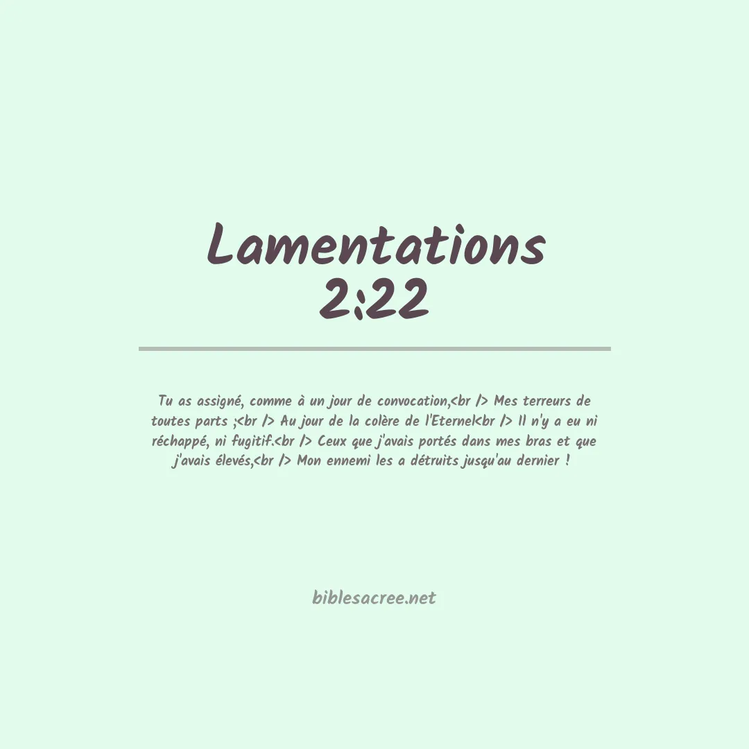 Lamentations - 2:22