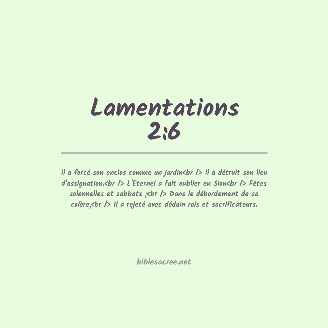 Lamentations - 2:6