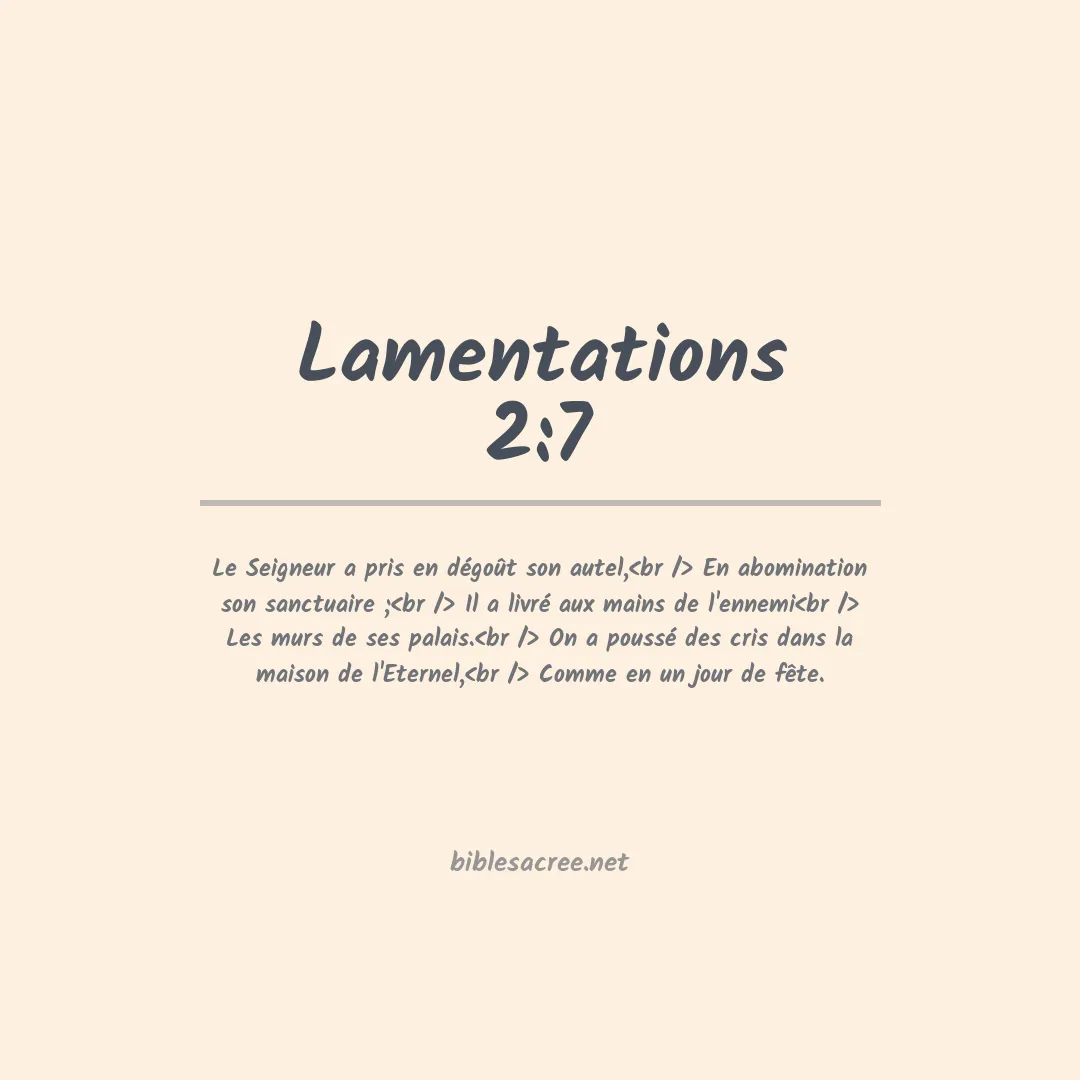 Lamentations - 2:7