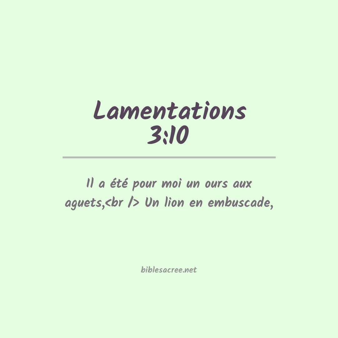 Lamentations - 3:10