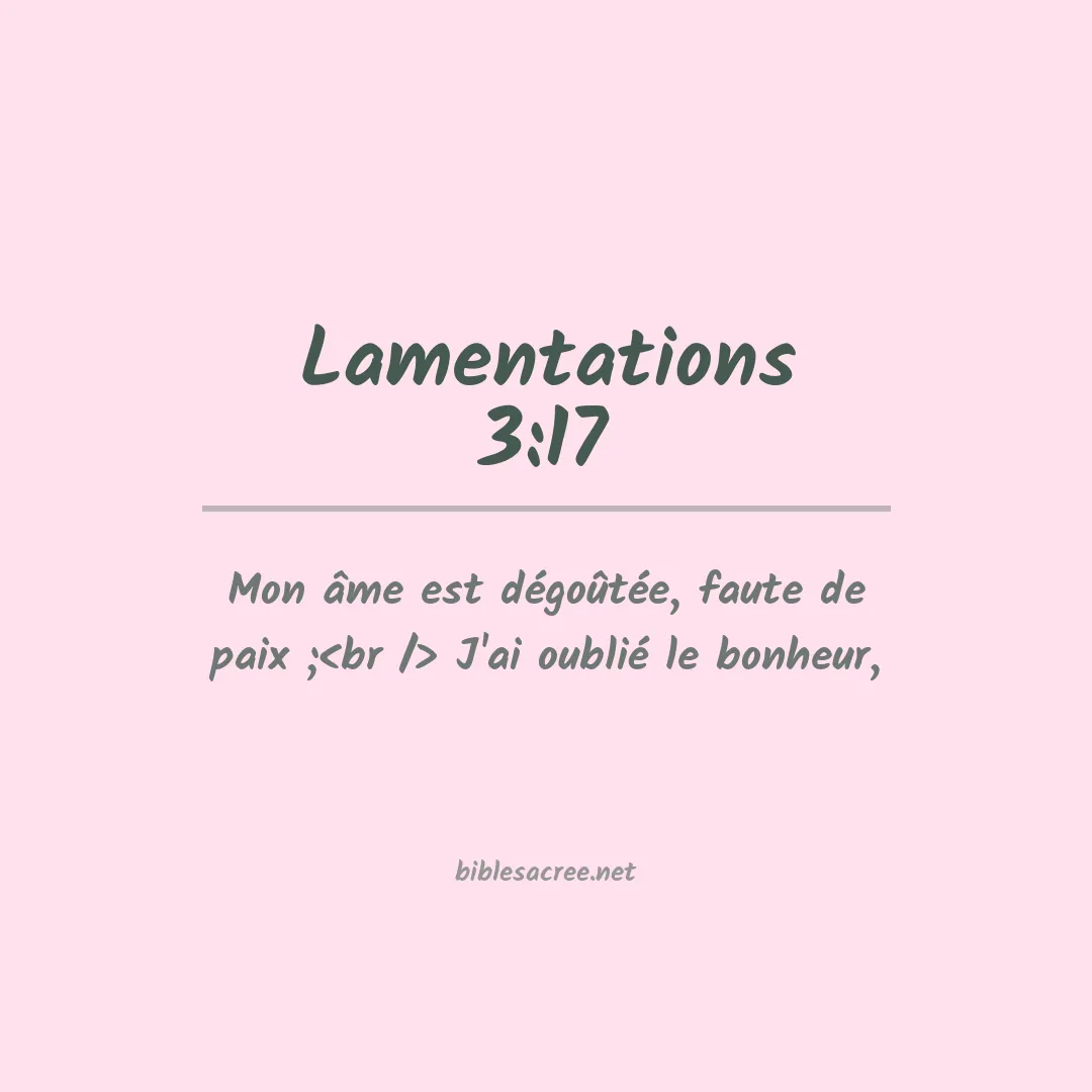 Lamentations - 3:17