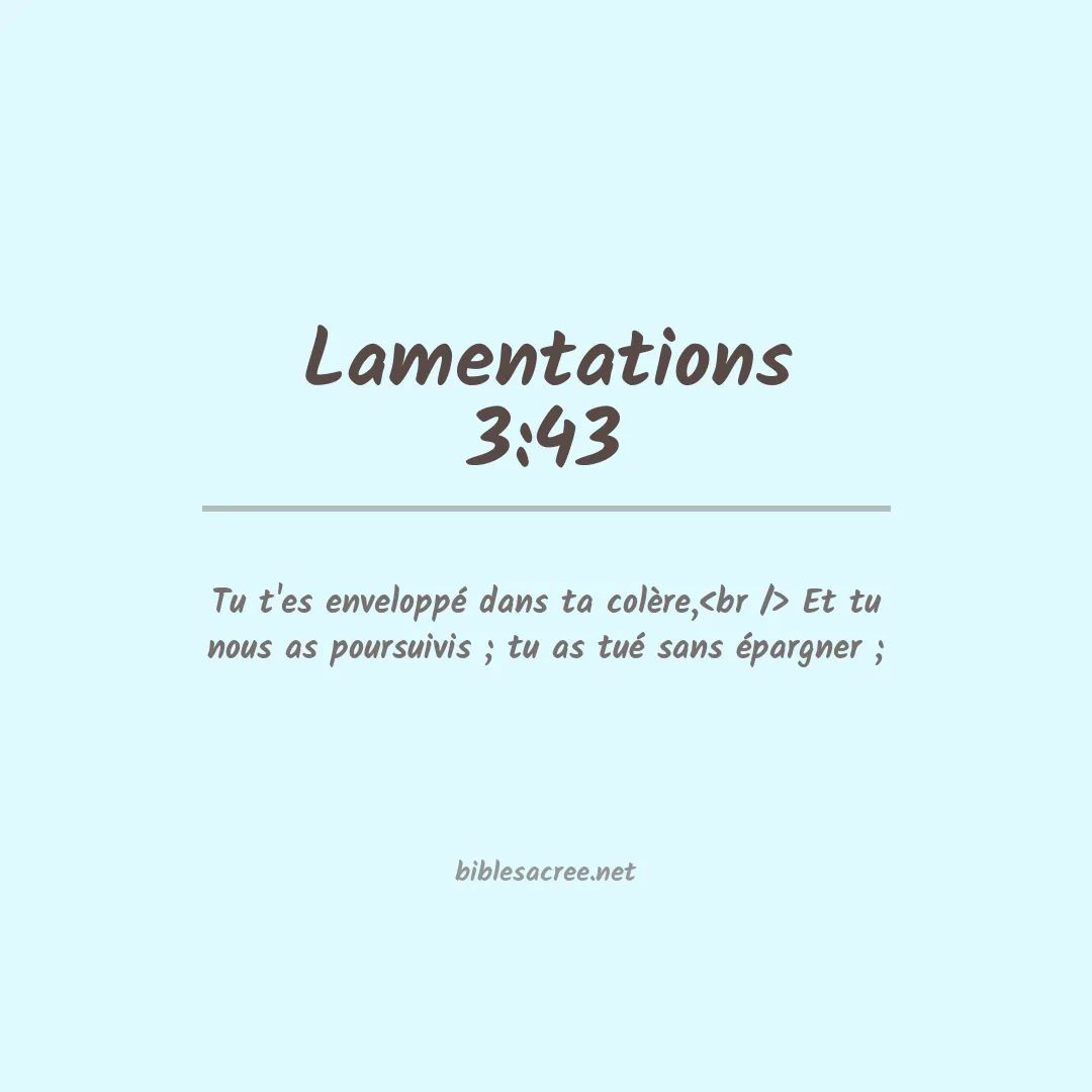 Lamentations - 3:43