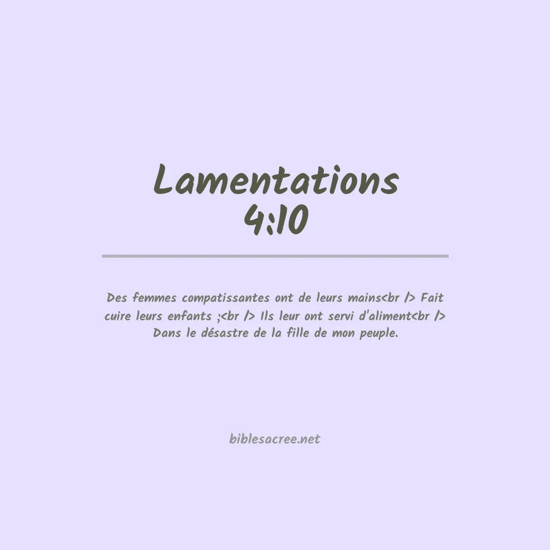 Lamentations - 4:10