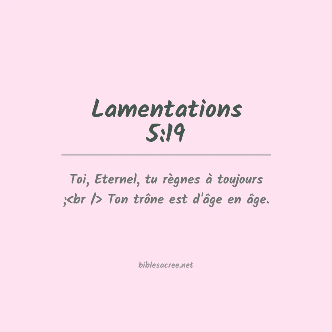 Lamentations - 5:19