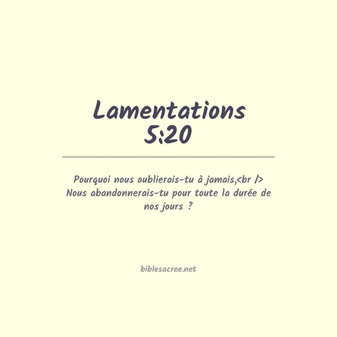 Lamentations - 5:20