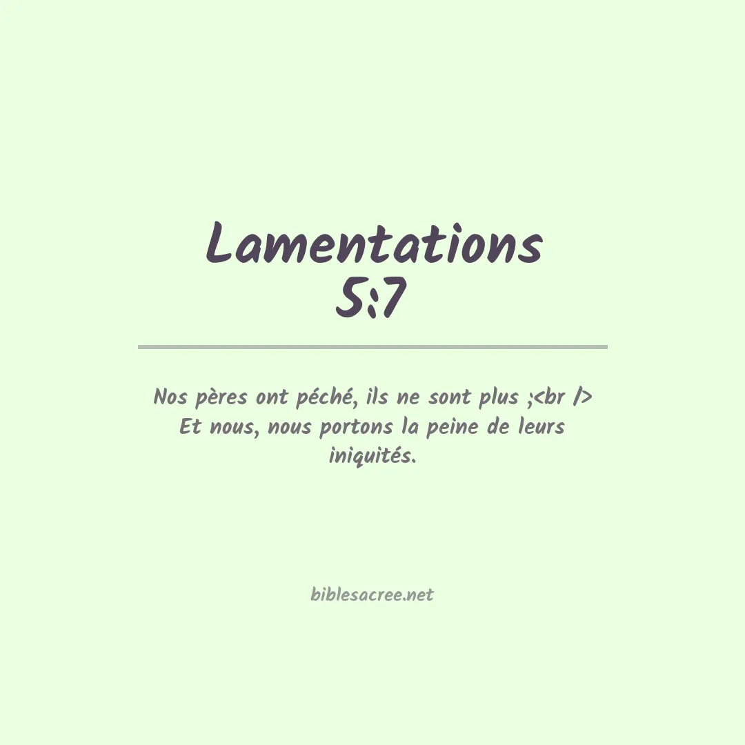 Lamentations - 5:7