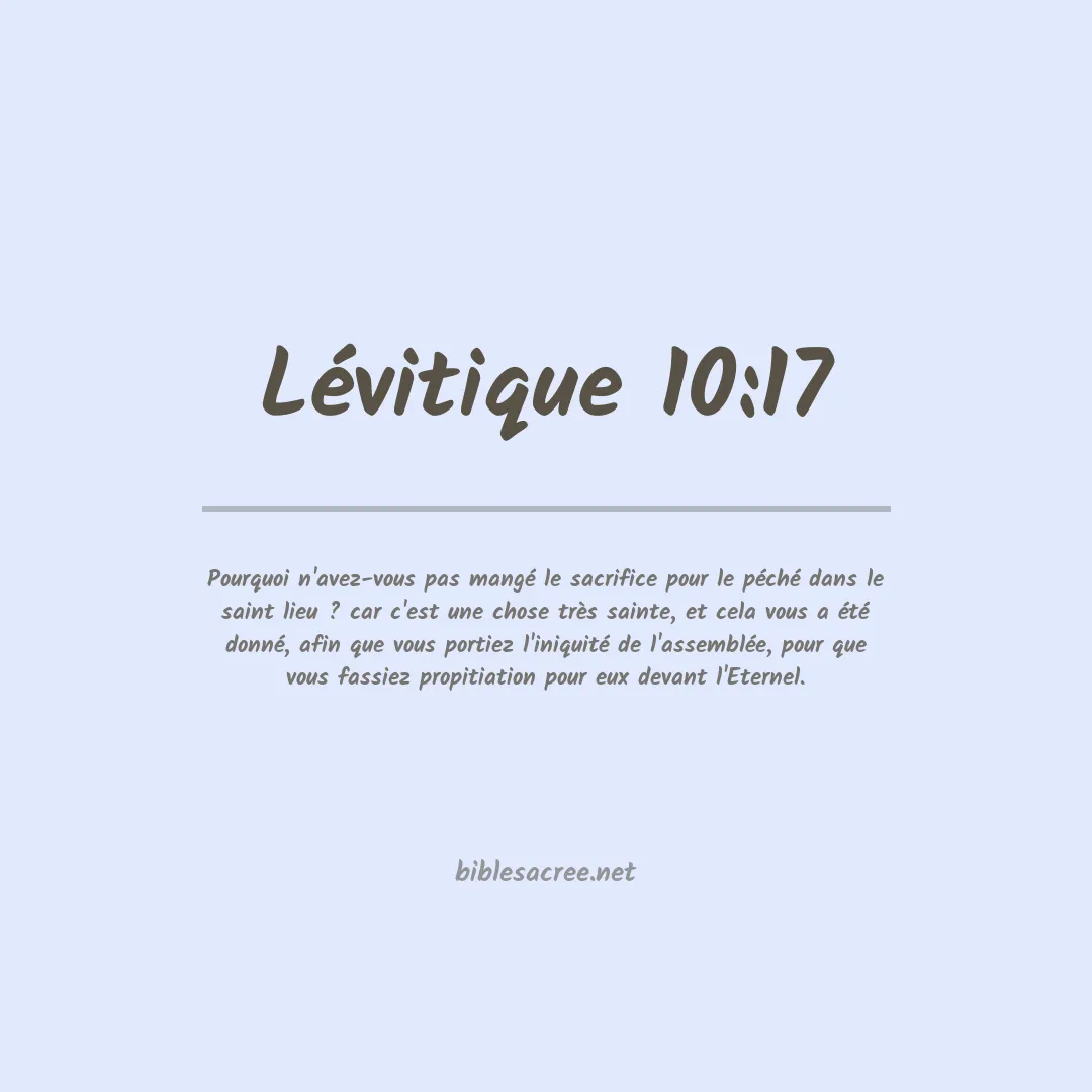 Lévitique - 10:17