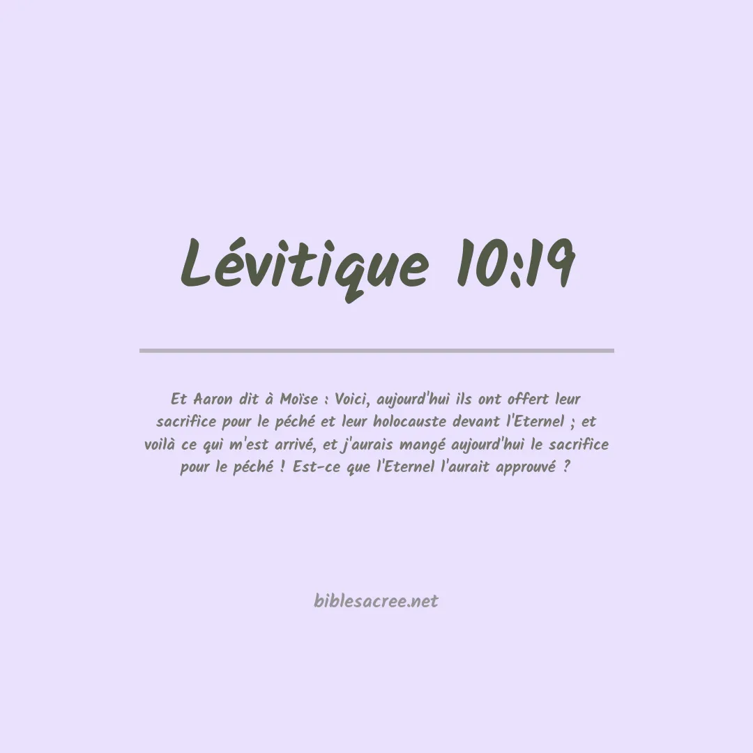 Lévitique - 10:19
