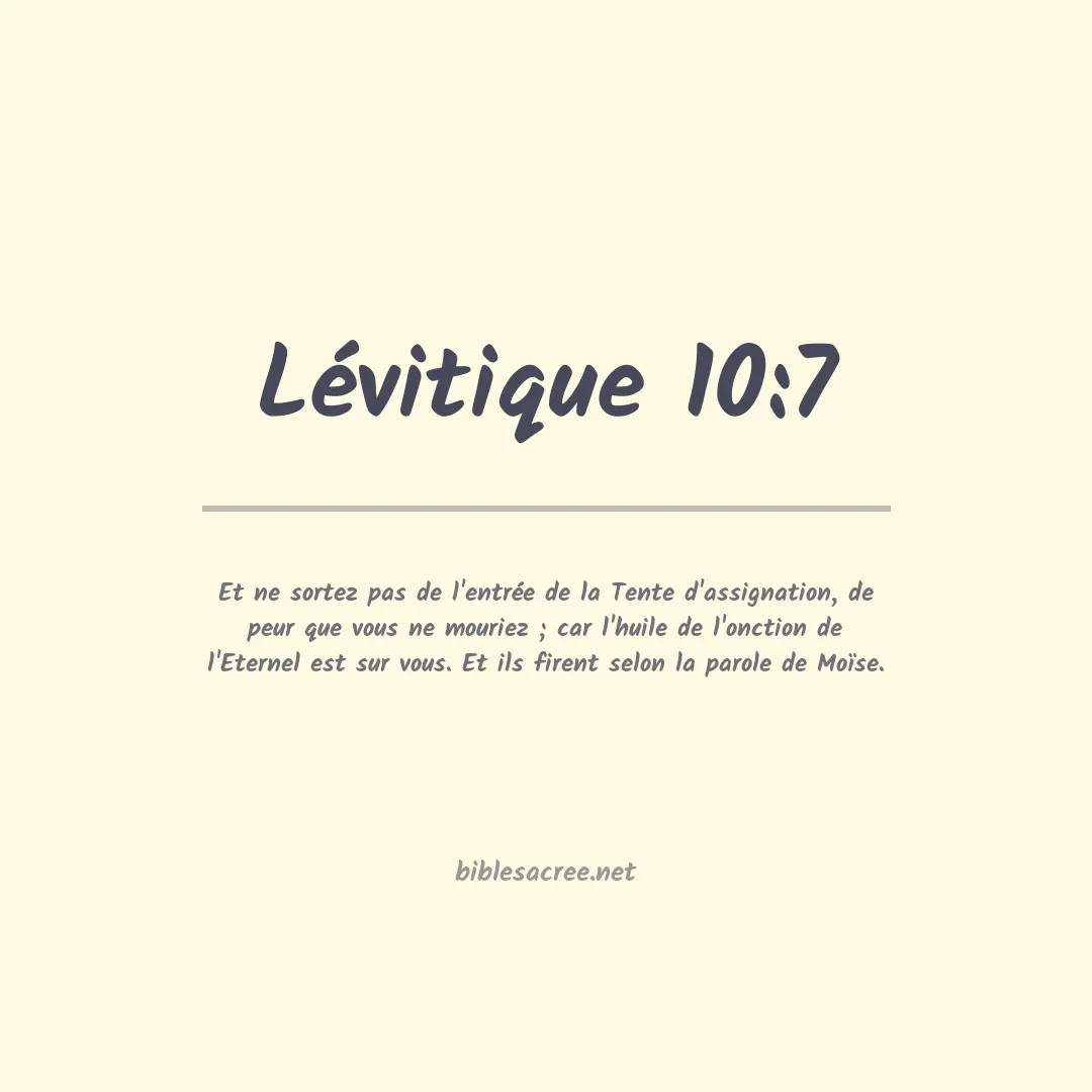 Lévitique - 10:7