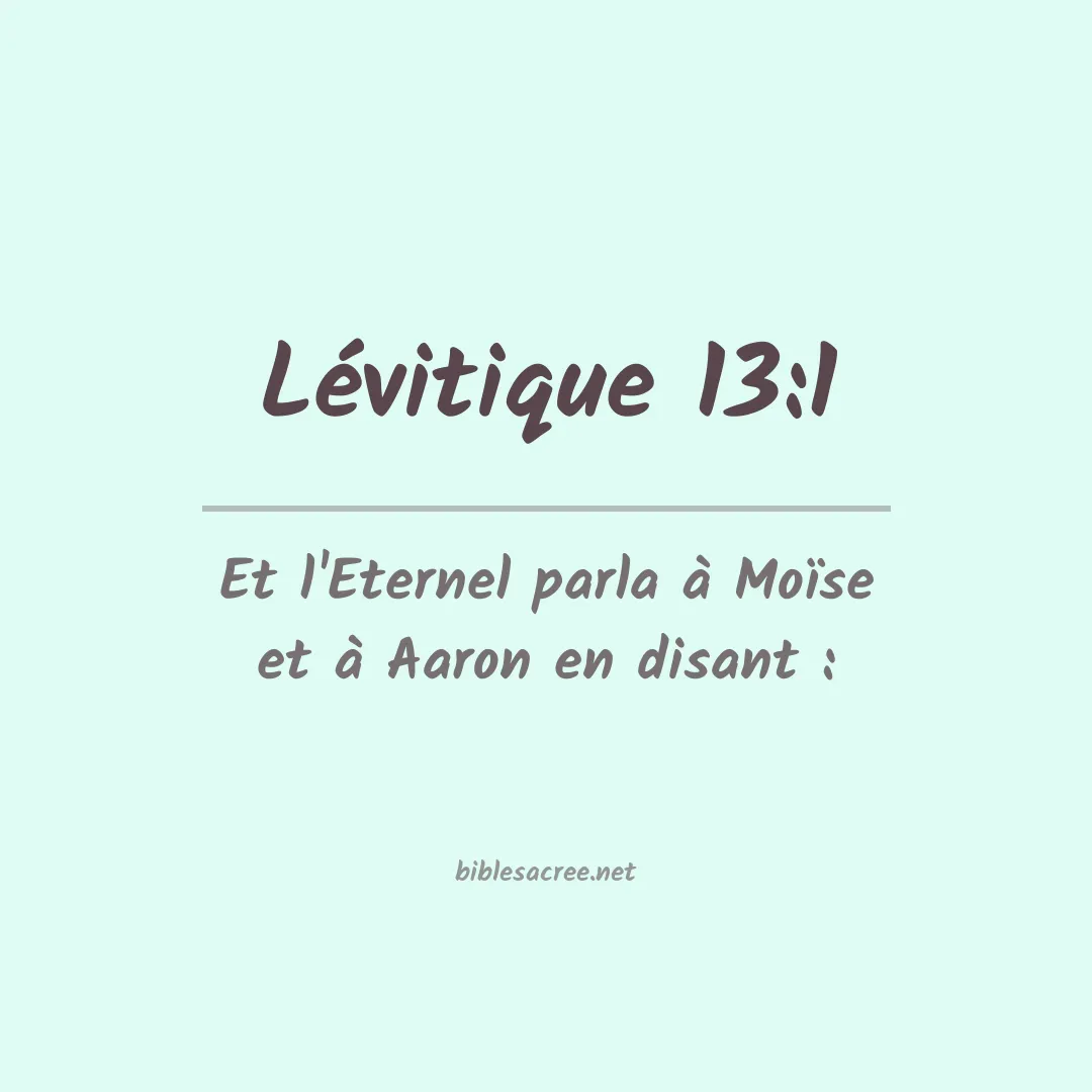 Lévitique - 13:1