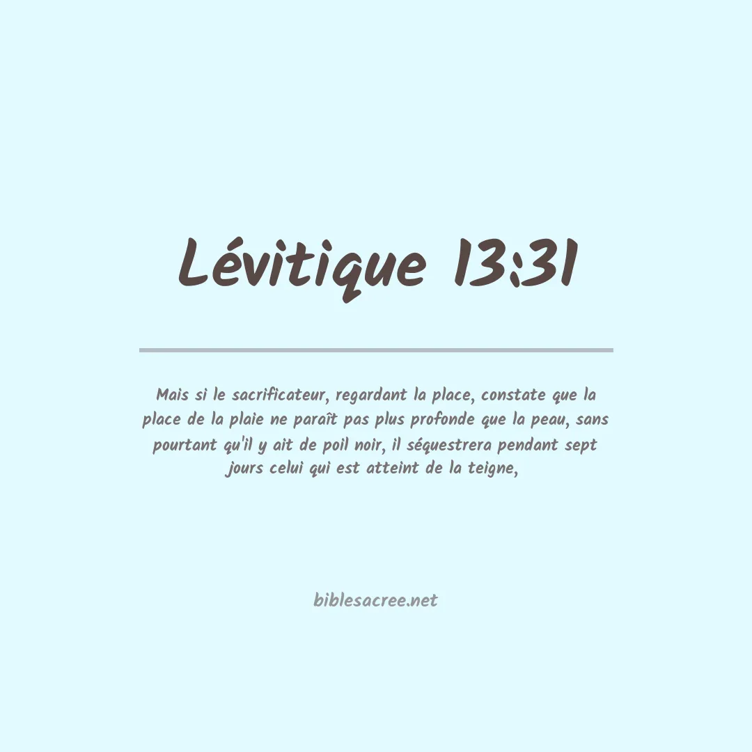 Lévitique - 13:31