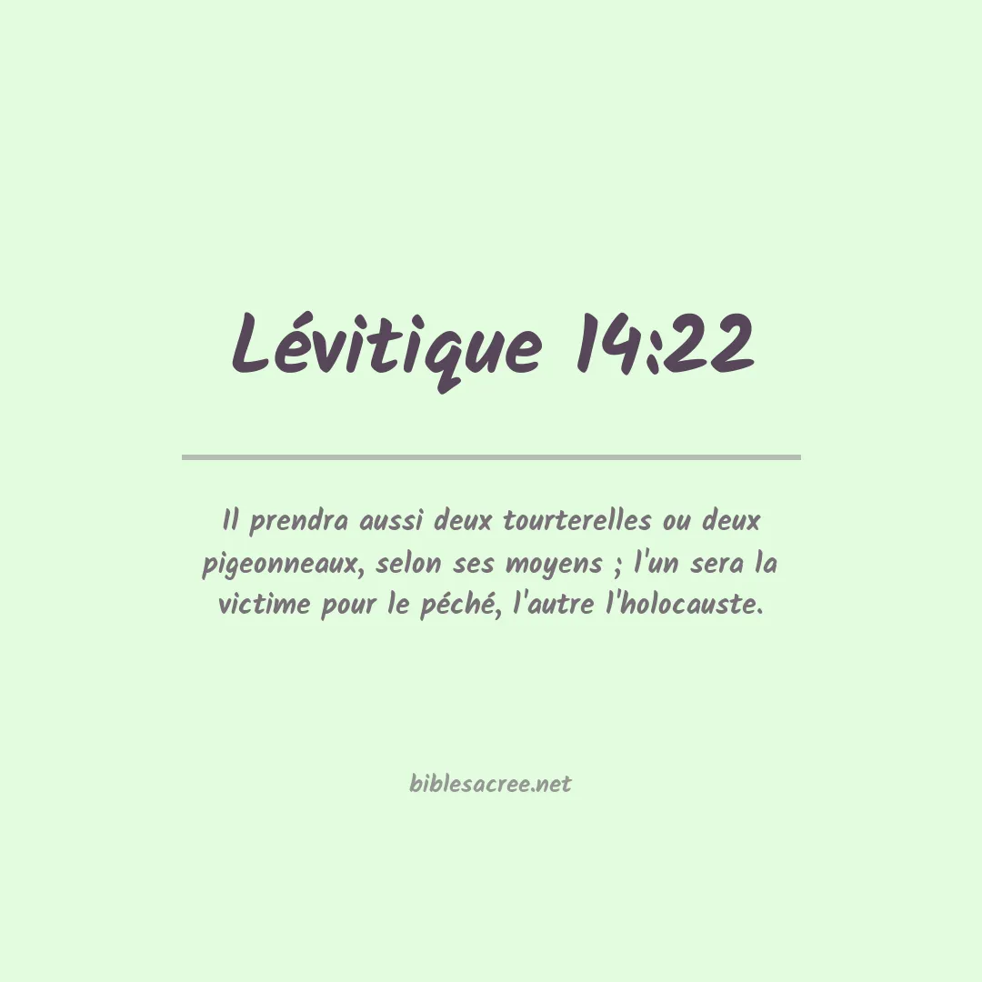 Lévitique - 14:22