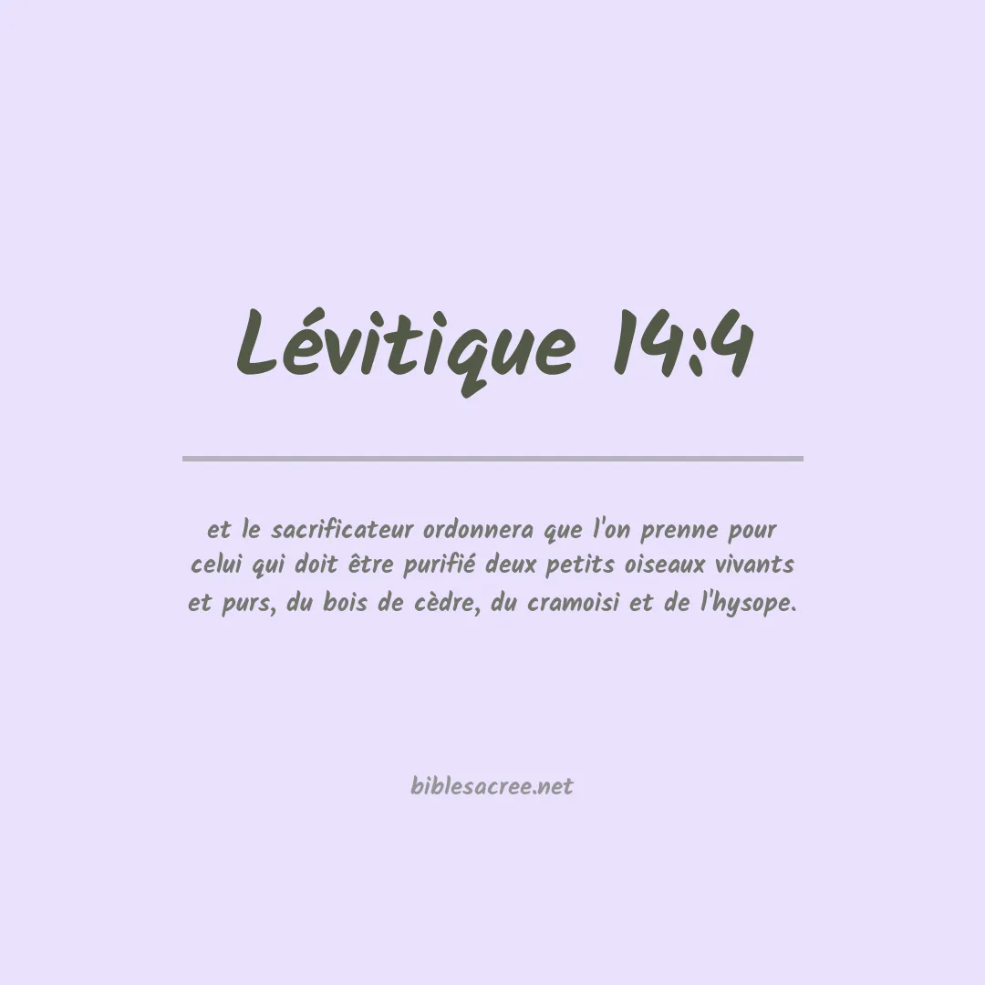 Lévitique - 14:4