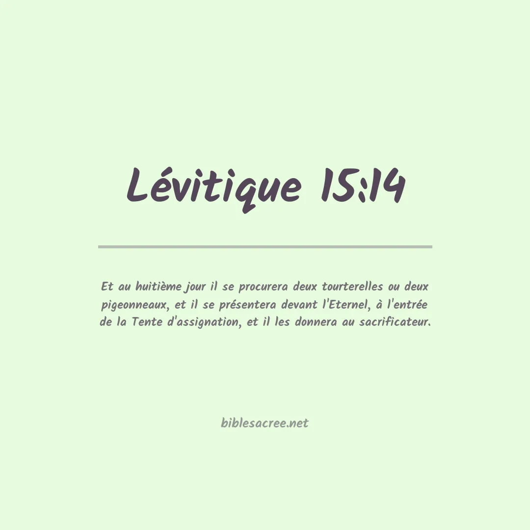 Lévitique - 15:14