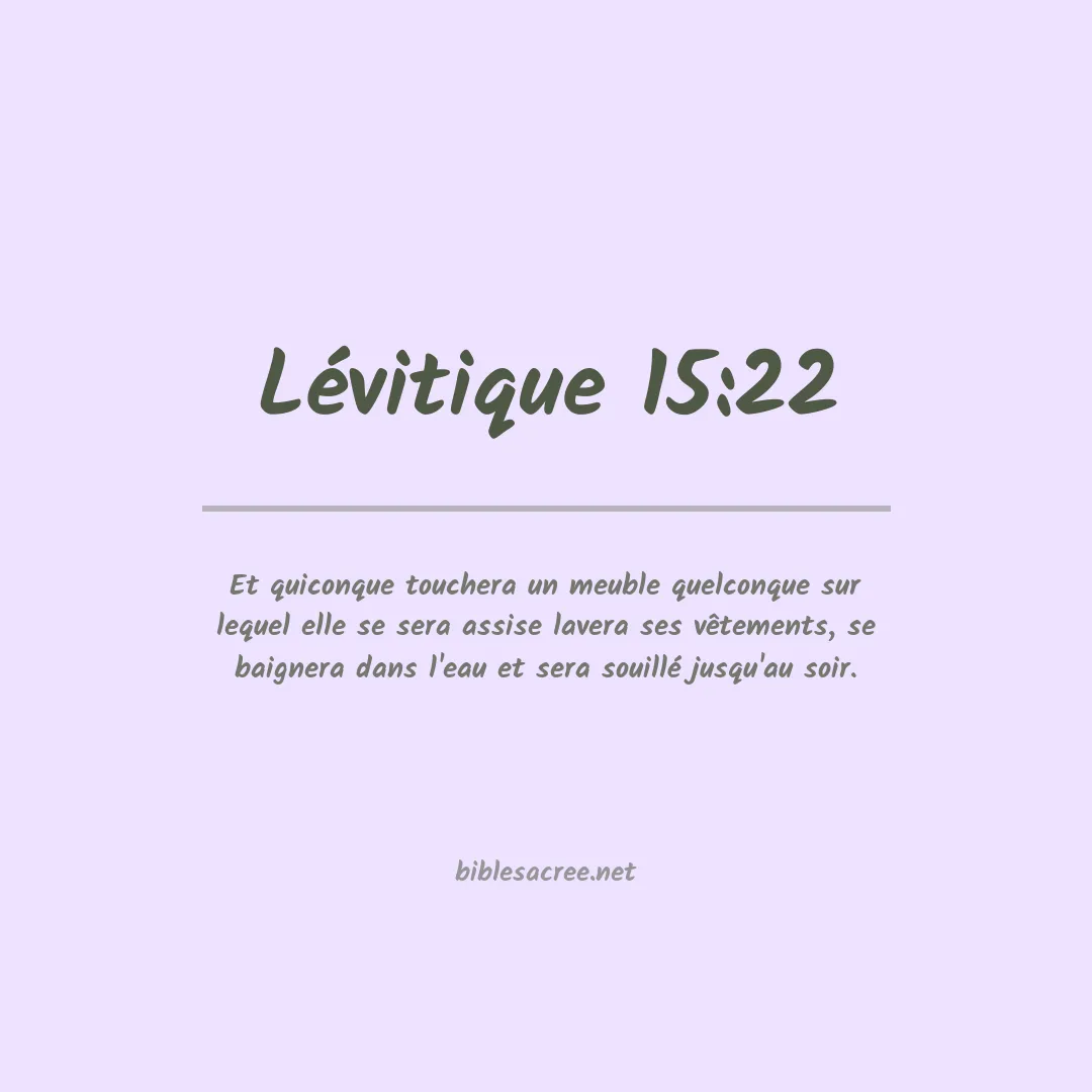 Lévitique - 15:22