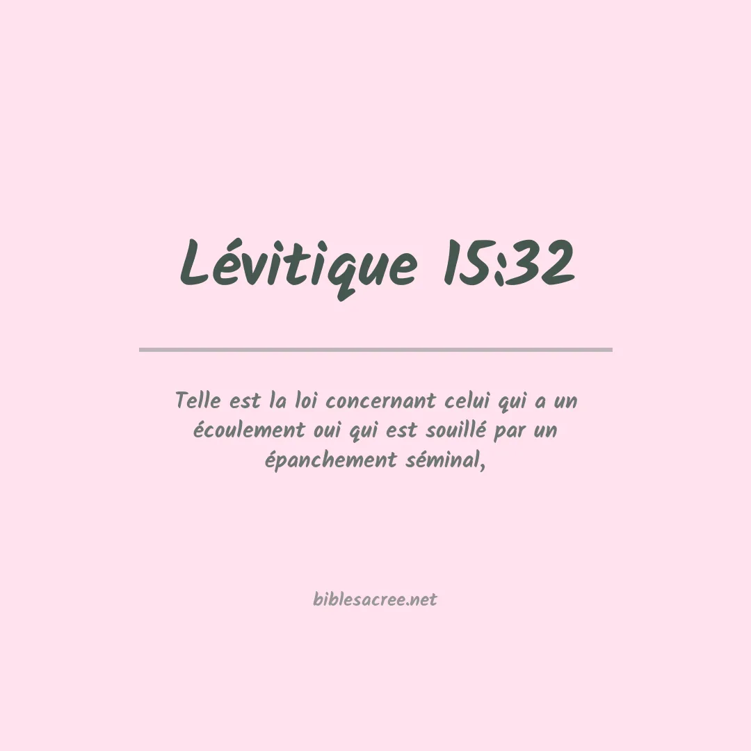 Lévitique - 15:32