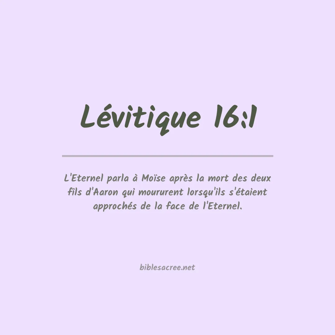 Lévitique - 16:1