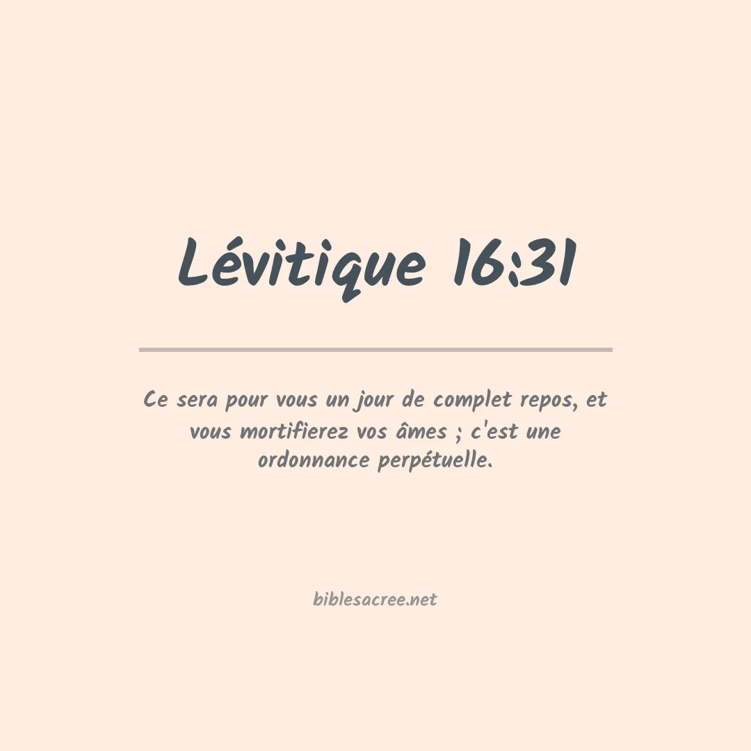 Lévitique - 16:31