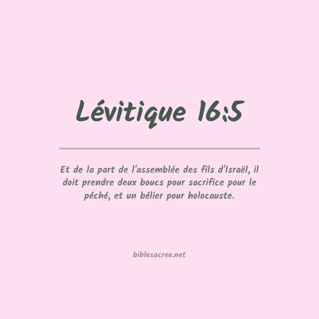 Lévitique - 16:5