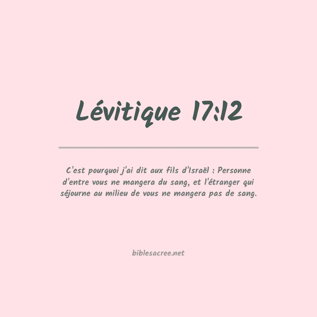 Lévitique - 17:12