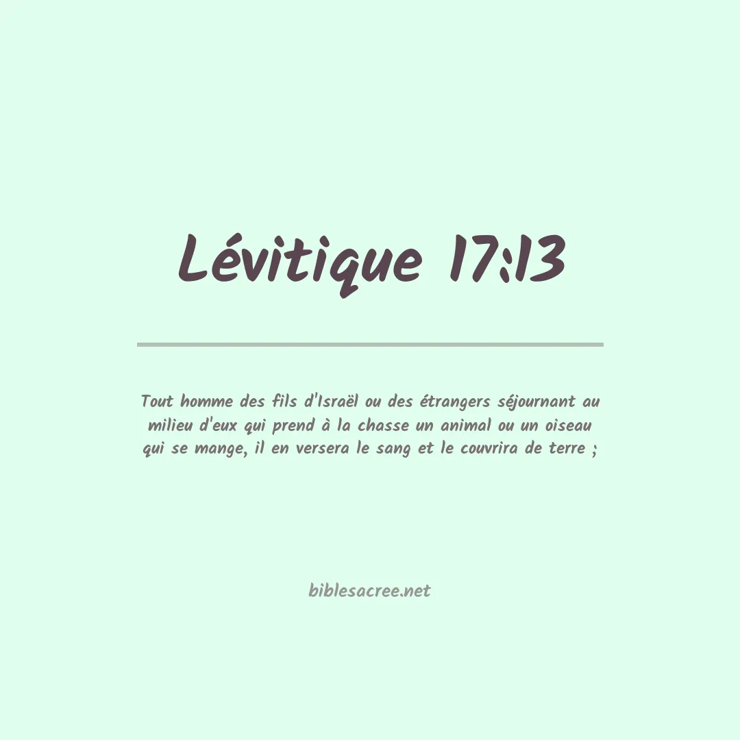 Lévitique - 17:13