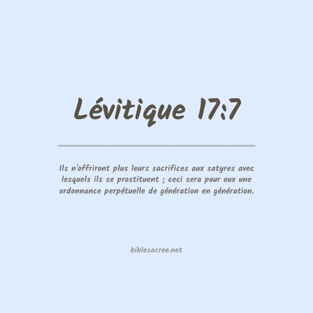 Lévitique - 17:7