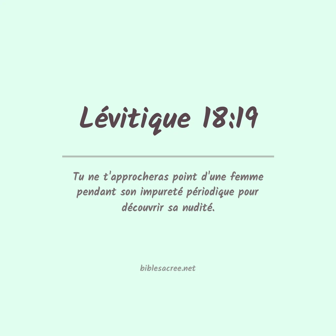 Lévitique - 18:19