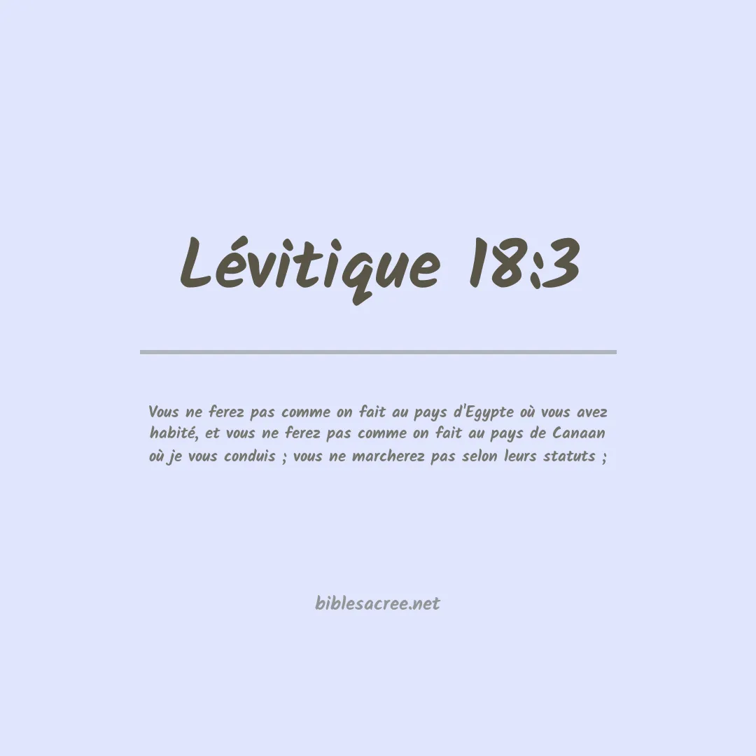 Lévitique - 18:3